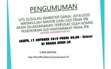 Pengumuman UTS Susulan Ganjil 20192020