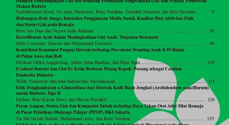 Isu Jurnal Ilmu Gizi dan Dietetik edisi Juni 2025 dari Peran Ayah hingga Jus Buah Naga untuk Atlet